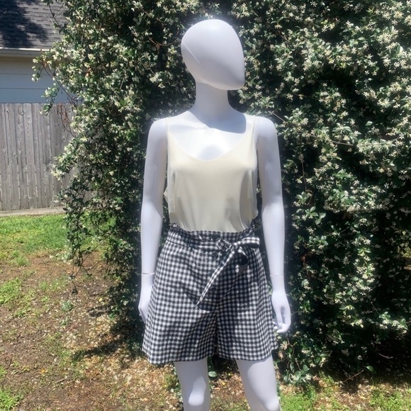 💋NWT Rag & Bone Retro Paper Bag Waist Tailored Gingham Shorts - Picture 3 of 15